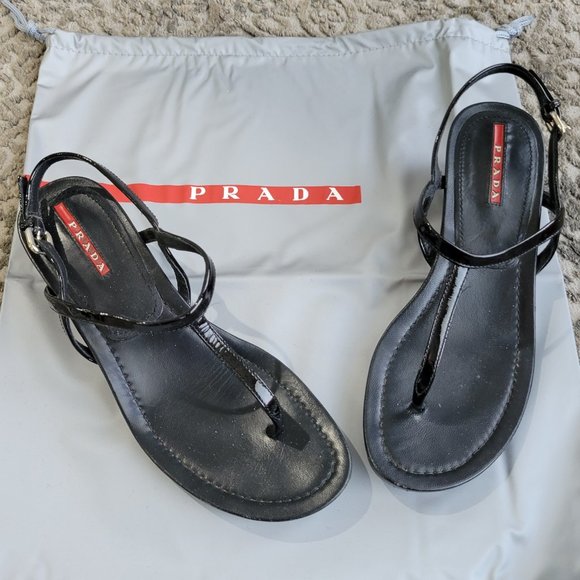 PRADA Calzature Donna Black Sandals - Picture 1 of 8